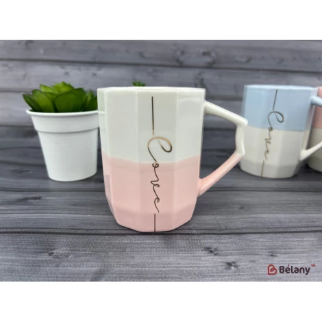 Cana Din Ceramica "up Color" Alb-Roz