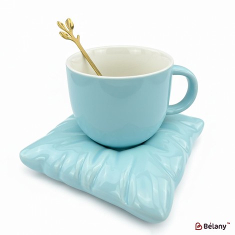 Pahar Si Farfurie Din Ceramica "cup Pe Perna" Azur