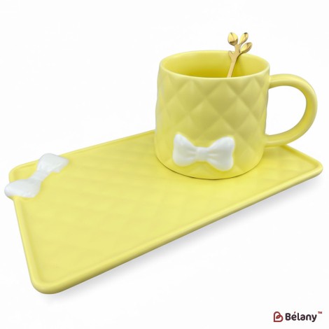 Cana Si Farfuria Din Ceramica "softy" Galben