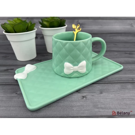 Pahar Si Farfurie Din Ceramica "softy" Menta