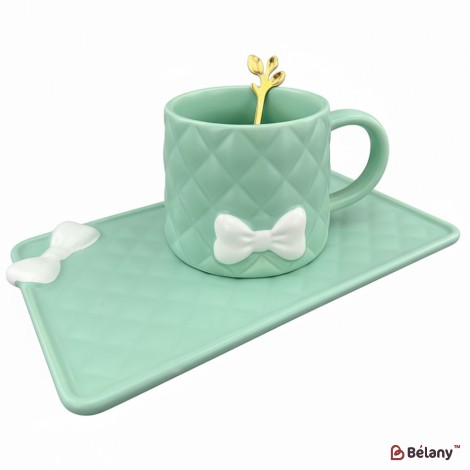 Pahar Si Farfurie Din Ceramica "softy" Menta