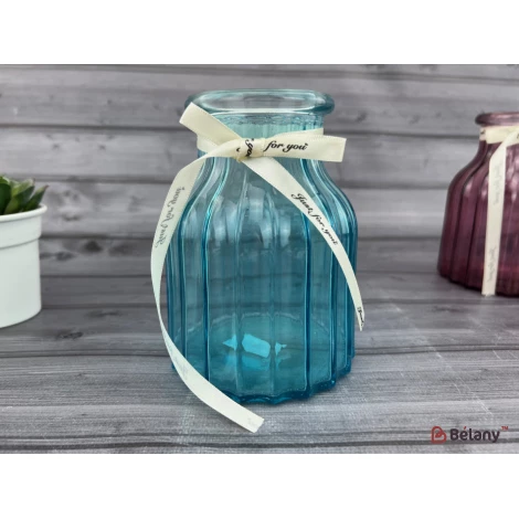 Vaza Cu Flori "little Dream" Albastru 14X7Cm