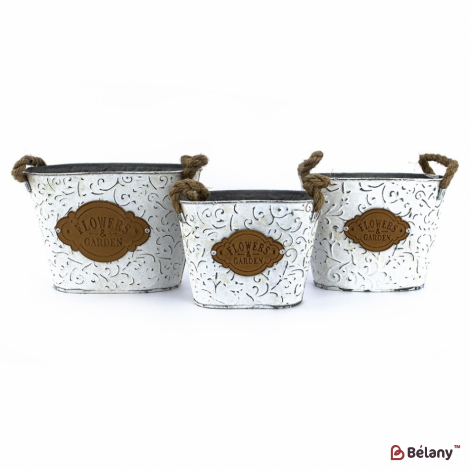 Set Ghivece Metalice Pentru Flori "capac Flori"