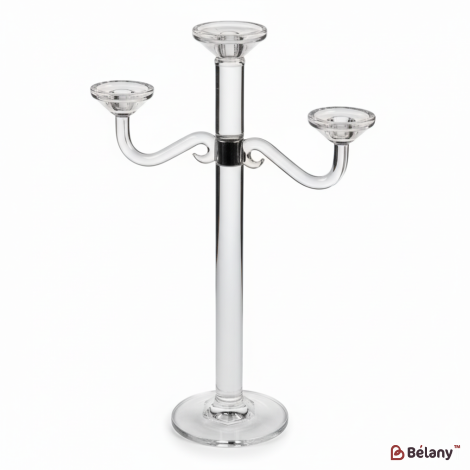 Suport De Lumanari Din Sticla "carcatita" Pentru 3 Lumanari