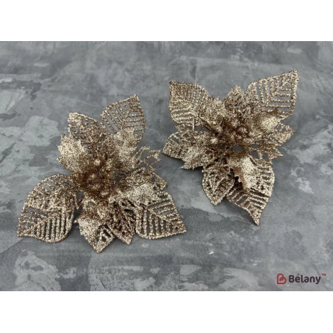 Decor De Anul Nou "flower Glitter" Bronz