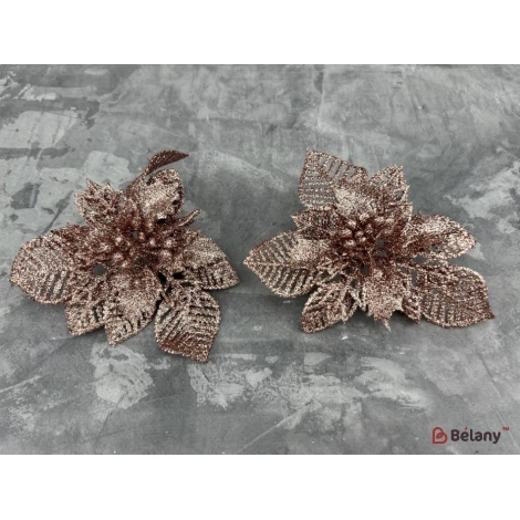 Decor De Anul Nou "flower Glitter" Bronz