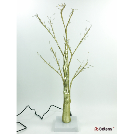 Decor De Anul Nou „Bonsai” Auriu Cu Iluminare Led