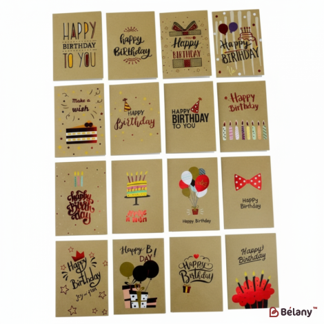 Mini Carduri „Birthday Craft” (Mix De 128 De Bucăți)