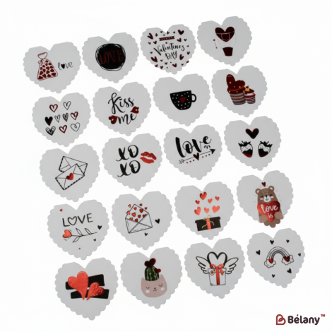 Mini-Carduri „Inimi” (Mix De 140 De Bucăți)