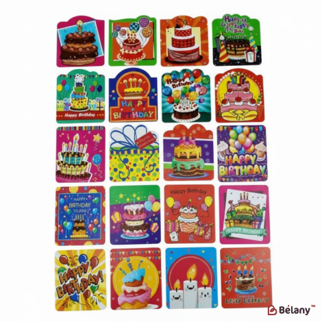 Mini-Carduri „Prăjitură Și Lumânare” (Mix De 140 De Bucăți)