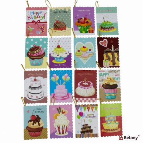 Mini Felicitări „Prăjituri De Aniversare” (Mix De 128 De Bucăți)