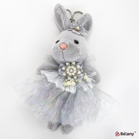 Breloc "bunny Honey" Gri