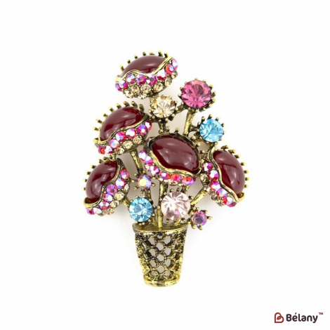 Broșă „Vază Cu Flori”