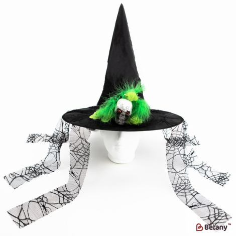 Pălărie De Vrăjitoare „Crâniu” Verde