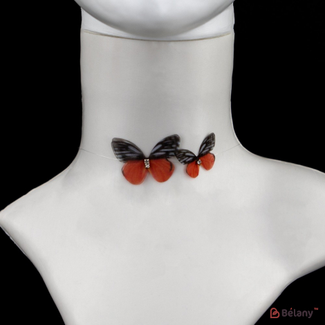 Choker „Fluture Roșu Și Negru”