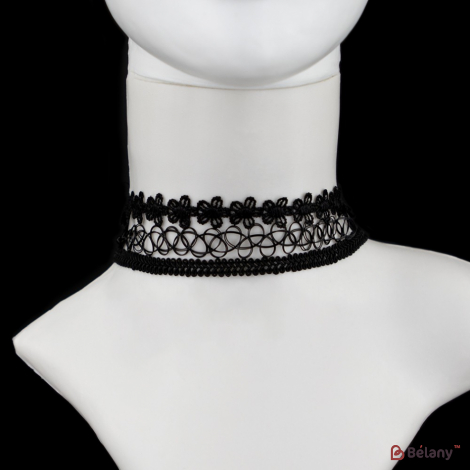 Choker "tracery Negru"