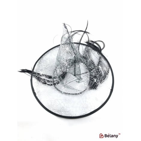 Pălărie De Vrăjitoare „Silver Web” Păr Negru