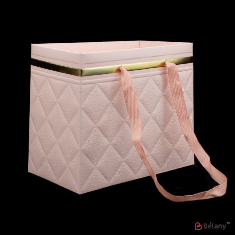 Сумка для цветов розовая "Gold kant"