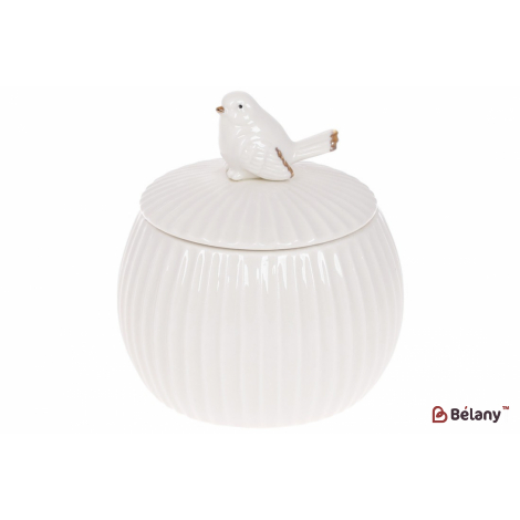 Фарфоровая баночка для хранения 500 мл "Bird" белая