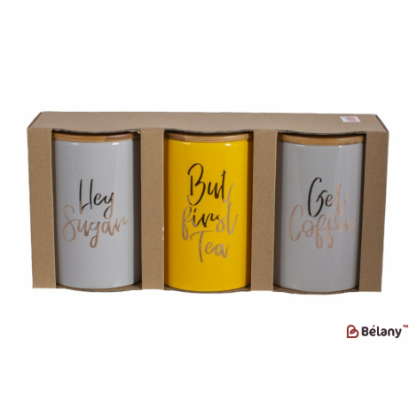 Набор керамических банок (3 шт) 800 мл "Get Coffie"