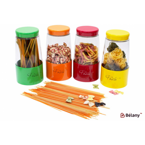 Банки с крышкой "Flower Color" (4 шт) 2250 мл