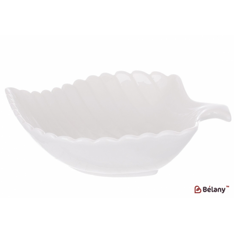 Фарфоровый салатник 28 см "Leaf" белое