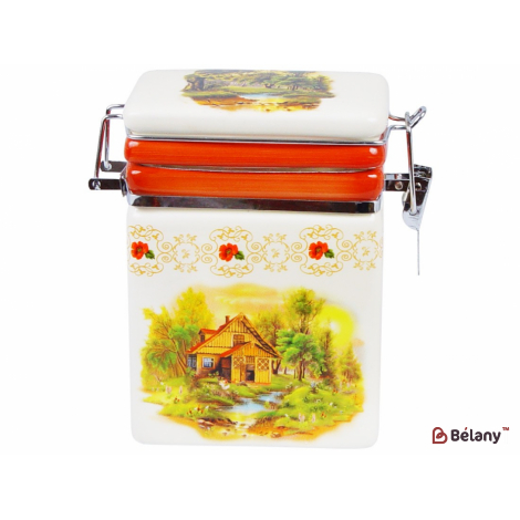 Банка керамическая на металлической затяжке "Rustic land" 400 мл