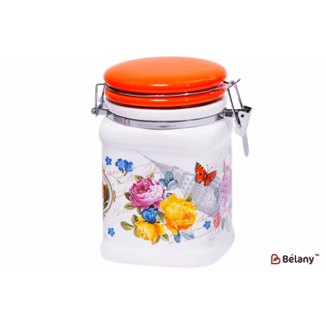 Банка керамическая на металлической затяжке "Summer style" 600 мл