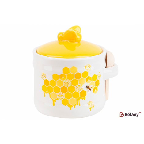 Банка керамическая с деревяной ложечкой "Honey collection" 450 мл