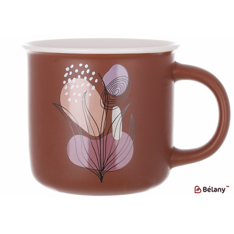 Фарфоровая кружка (коричневая)370 мл "Autumn"