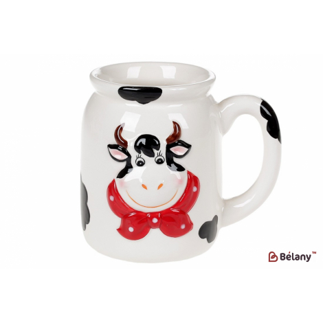 Керамическая кружка 470 мл c декором"Cow"