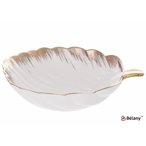 Фарфоровый салатник 24.5 см "Gold Leaf" белый