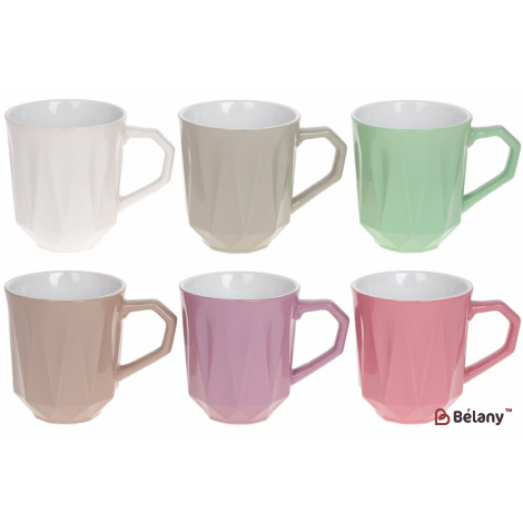 Набор керамических, рифленых кружек, 350 мл " Casablanca"