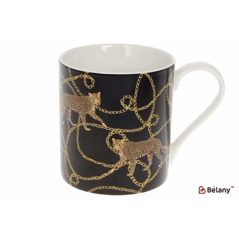 Фарфоровая кружка, 350 мл " Leo",черная