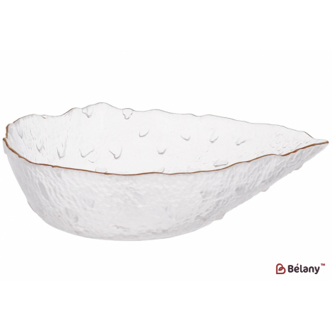 Стеклянный салатник 20 см "Drops" прозрачный