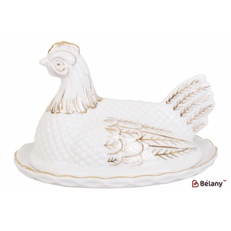Фарфоровое блюдо для паштета с фигурной крышкой " Hen"