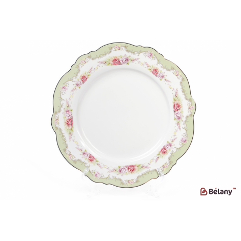 Фарфоровая обеденная тарелка "Rosa mint "D27.5
