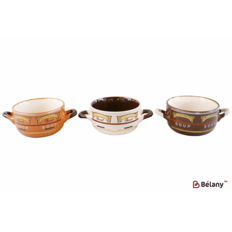 Керамическая кружка-бульонница, 350 мл "Hot dish" 3 дизайна