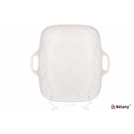 Фарфоровое блюдо с ручками 25.5 см "Magic Lace" белое