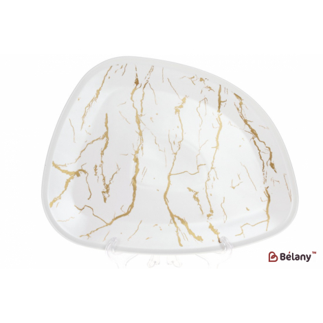 Фарфоровое блюдо 31 см "Marmo gold" белое с золотом