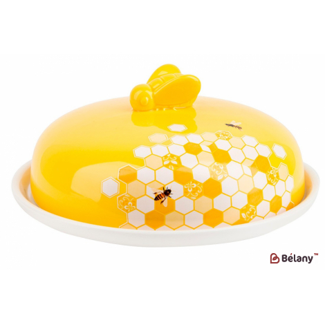 Керамическое блюдо для блинов, 23 см "Honey ", желтое