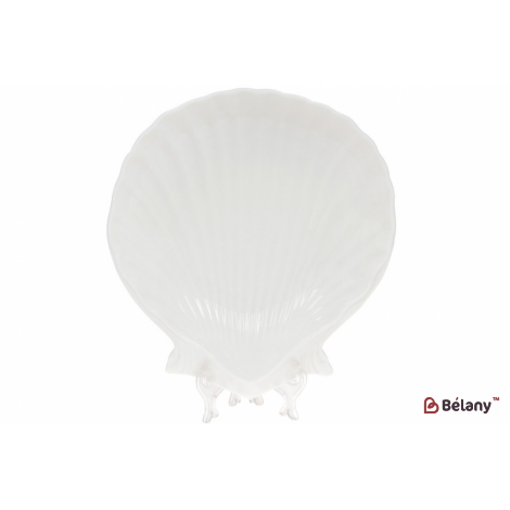 Фарфоровое блюдо, 25 см "Shell ", белое