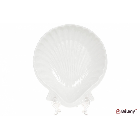 Фарфоровое блюдо, 20 см "Shell ", белое