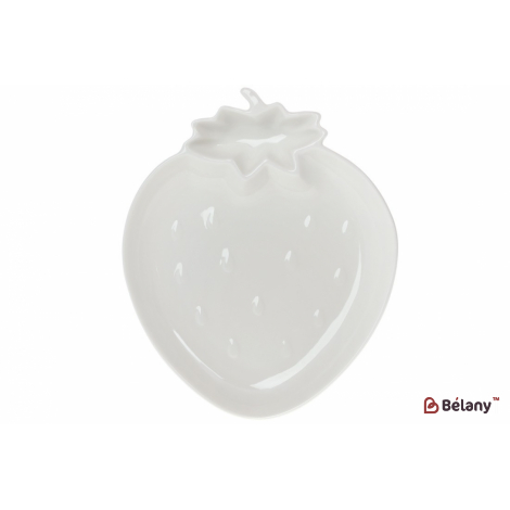 Фарфоровое блюдо, 20 см "Strawberry", белое