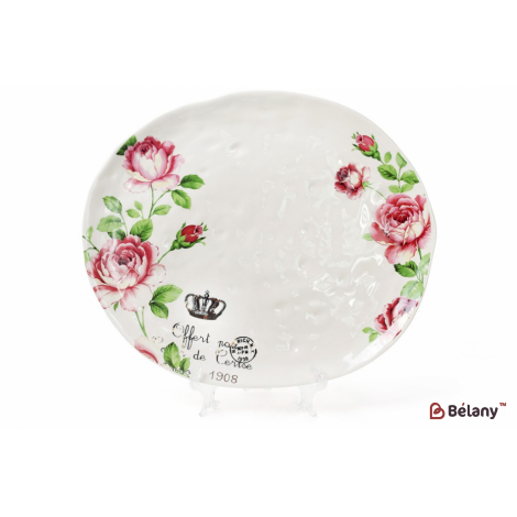 Керамическое овальное блюдо , 35 см " Rose"