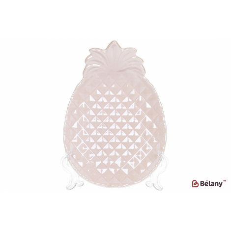 Керамическое блюдо, 21 см " Pineapple",розовый перламутр