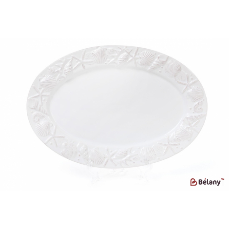 Керамическое блюдо, 34 см "Marine motifs", белое