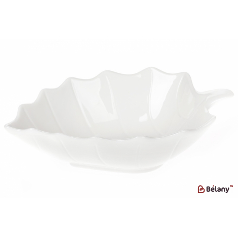 Фарфоровый салатник 20 см "Leaf" ,белое