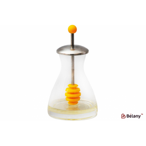 Стеклянная медовница 250 мл "Honey" с ложкой в комплекте