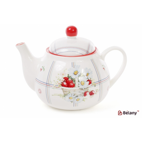 Фарфоровый чайник 900 мл "Fantasy" белый